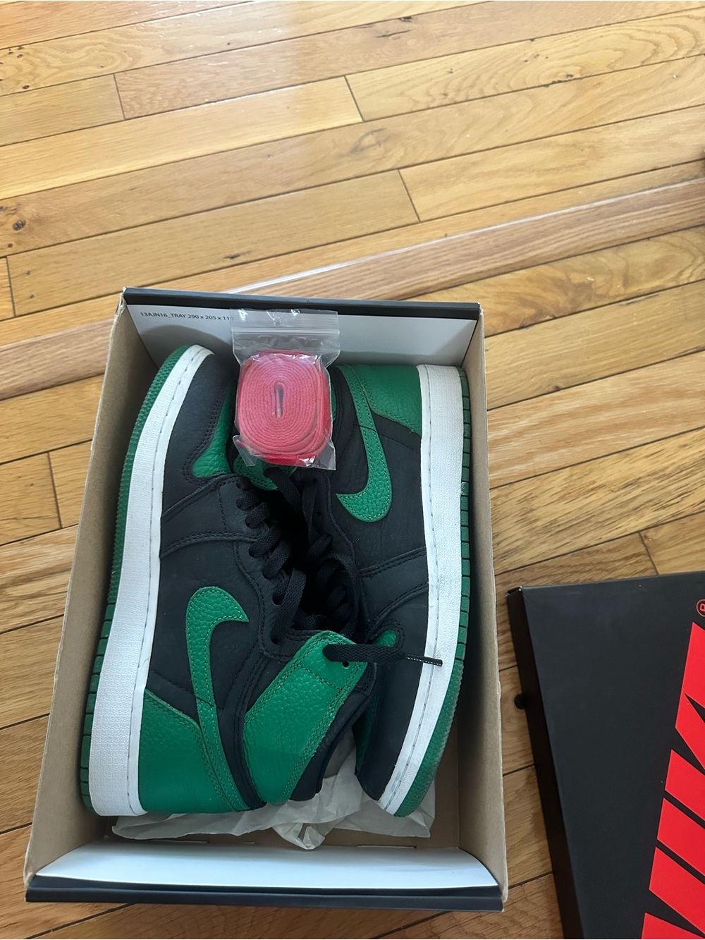 Black and Green High-Top Sneakers